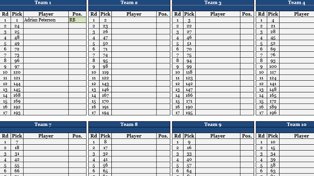 Own your fantasy football draft with this epic Excel ...