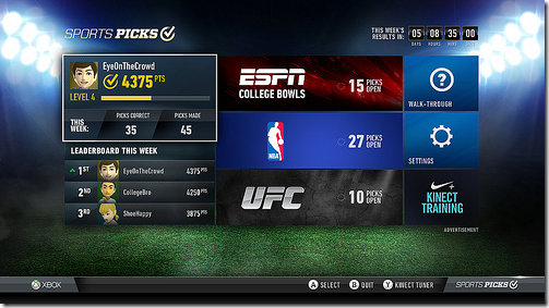 Xbox SmartGlass Apps for Sports Fans