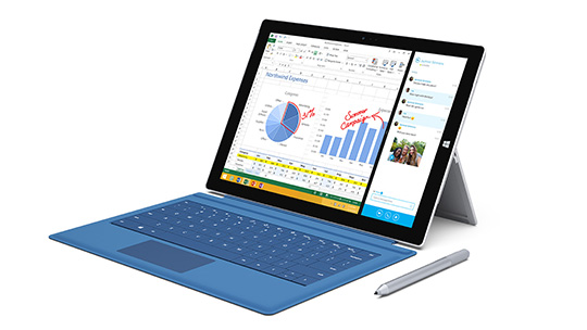 Surface Pro 3 has a 12-inch ClearType Full HD display, 4th-generation Intel® Core™ processor and up to 8 GB of RAM. With up to nine hours of Web-browsing battery life, Surface Pro 3 has all the power, performance and mobility of a laptop in an incredibly lightweight, versatile form. 