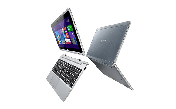 Acer introduces the Aspire Switch 10 2-in-1 Windows-based PC, seen on stage at the Microsoft Computex keynote 2014.