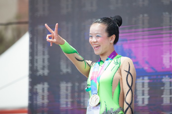 Special Olympics gymnast Xing Le won five gold medals for her performances in rhythmic gymnastics.