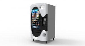 Mondelez International's diji-touch vending machine, whose interactive 3D digital display lets customers view products and nutrition information, and receive advertising alerts about promotions and games where they have the opportunity to get free samples. 