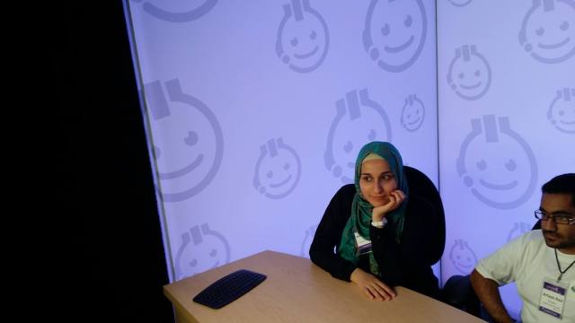 Heba Nayef at a desk