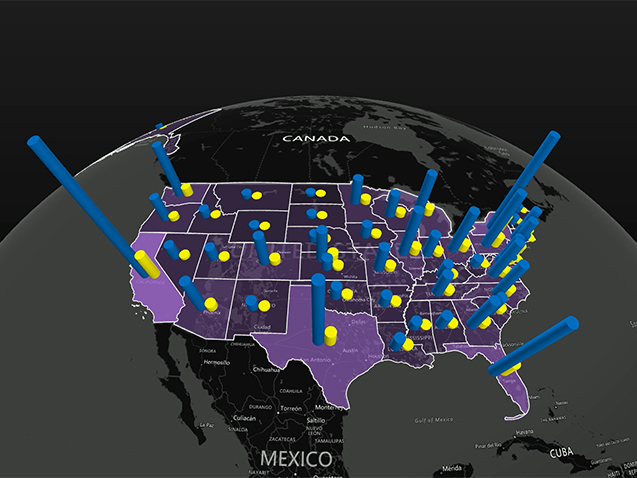 Map of the U.S. showing where complaints came from about tech support scams