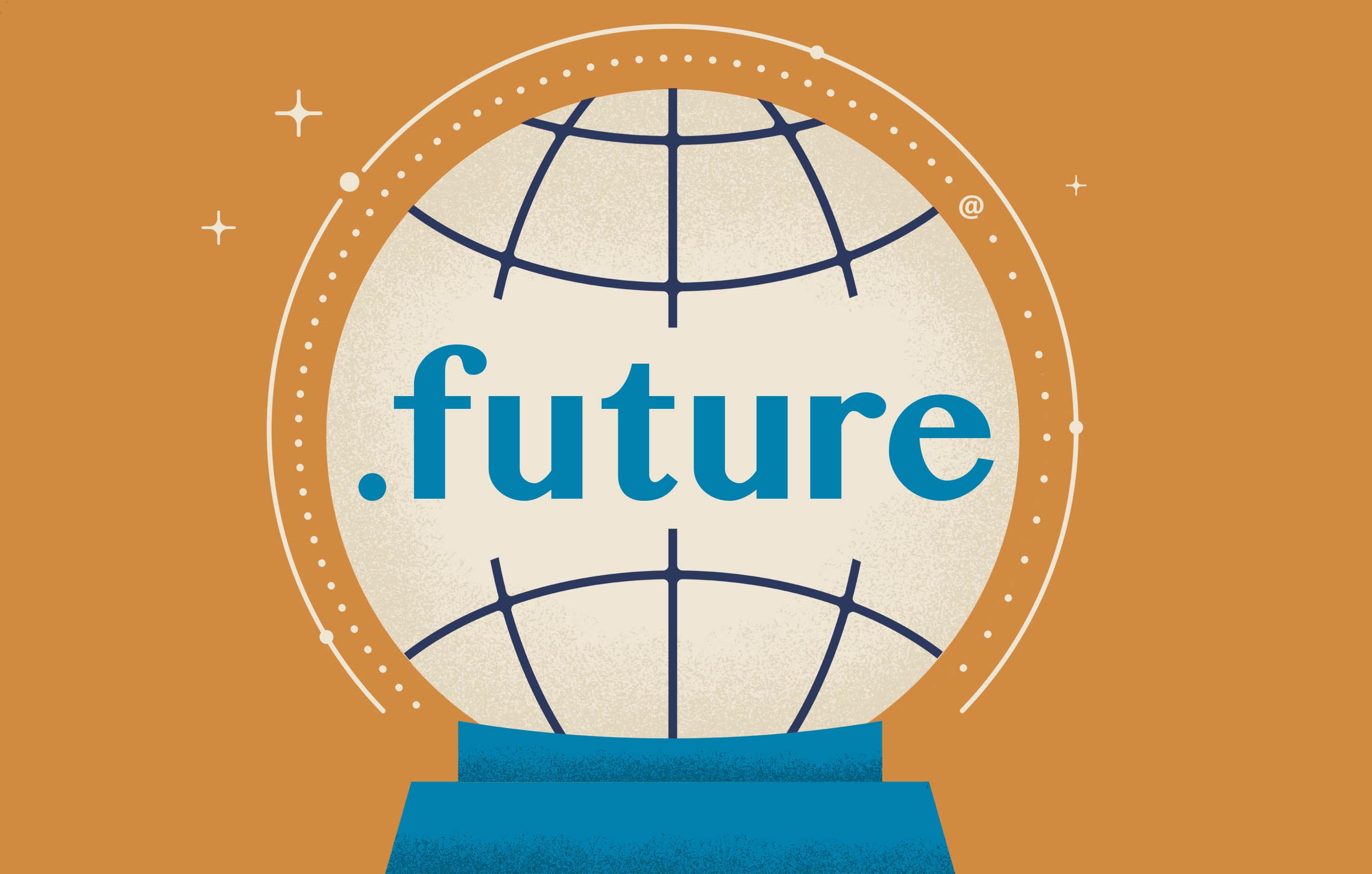 The text ".future" printed over a globe