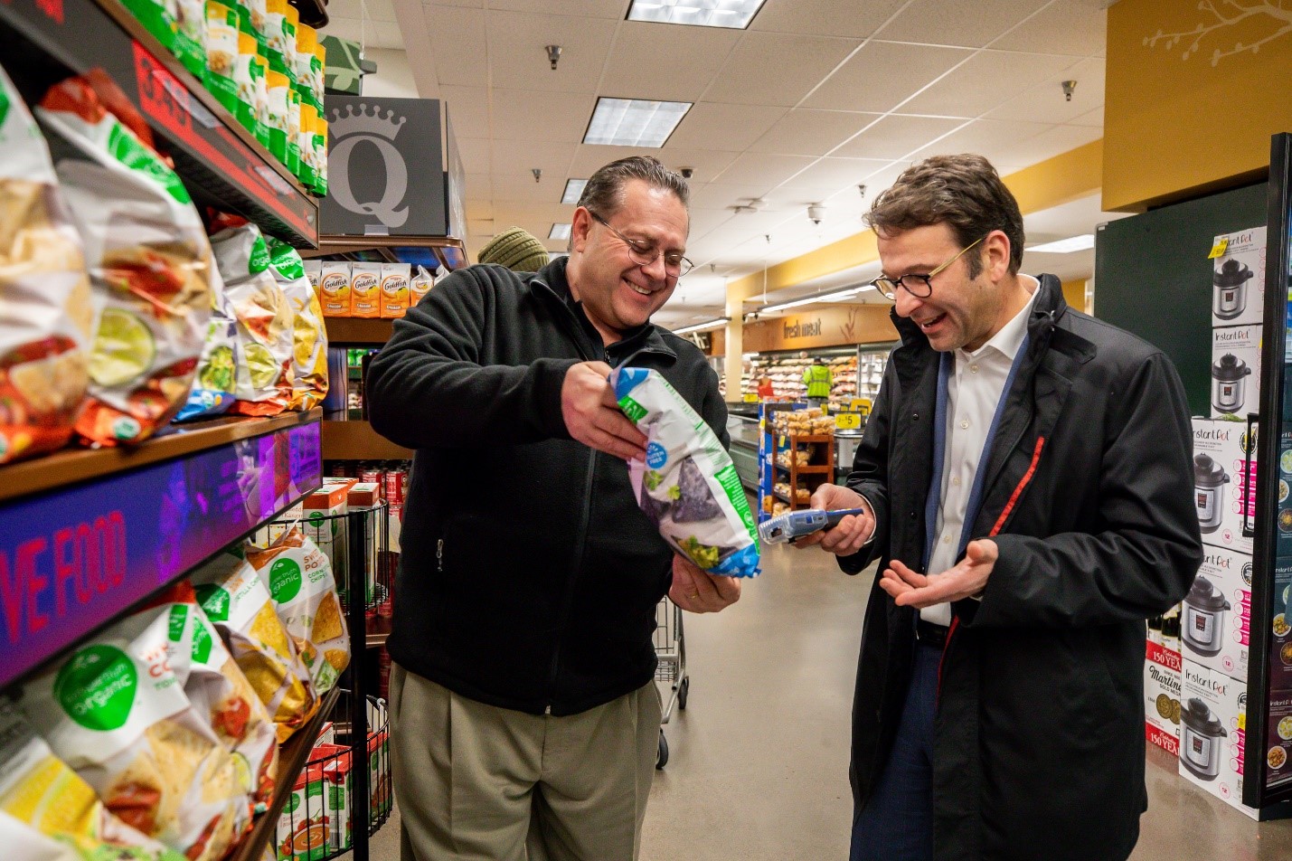 Judson alThoff and Wesley Rhodes in a Kroger's QFC store in Washington state