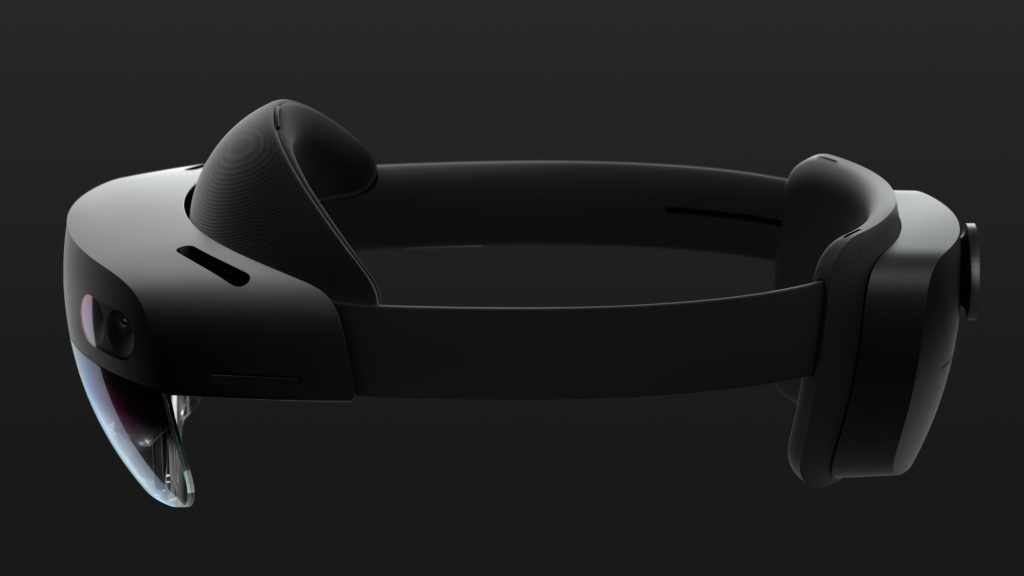 Side view of sleek black HoloLens 2
