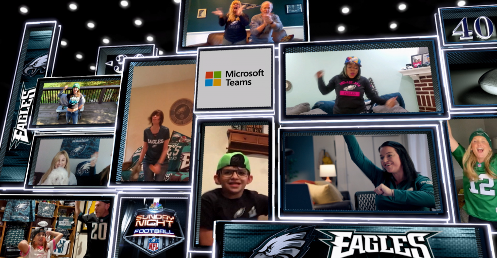 NFL and Microsoft Teams screen collage