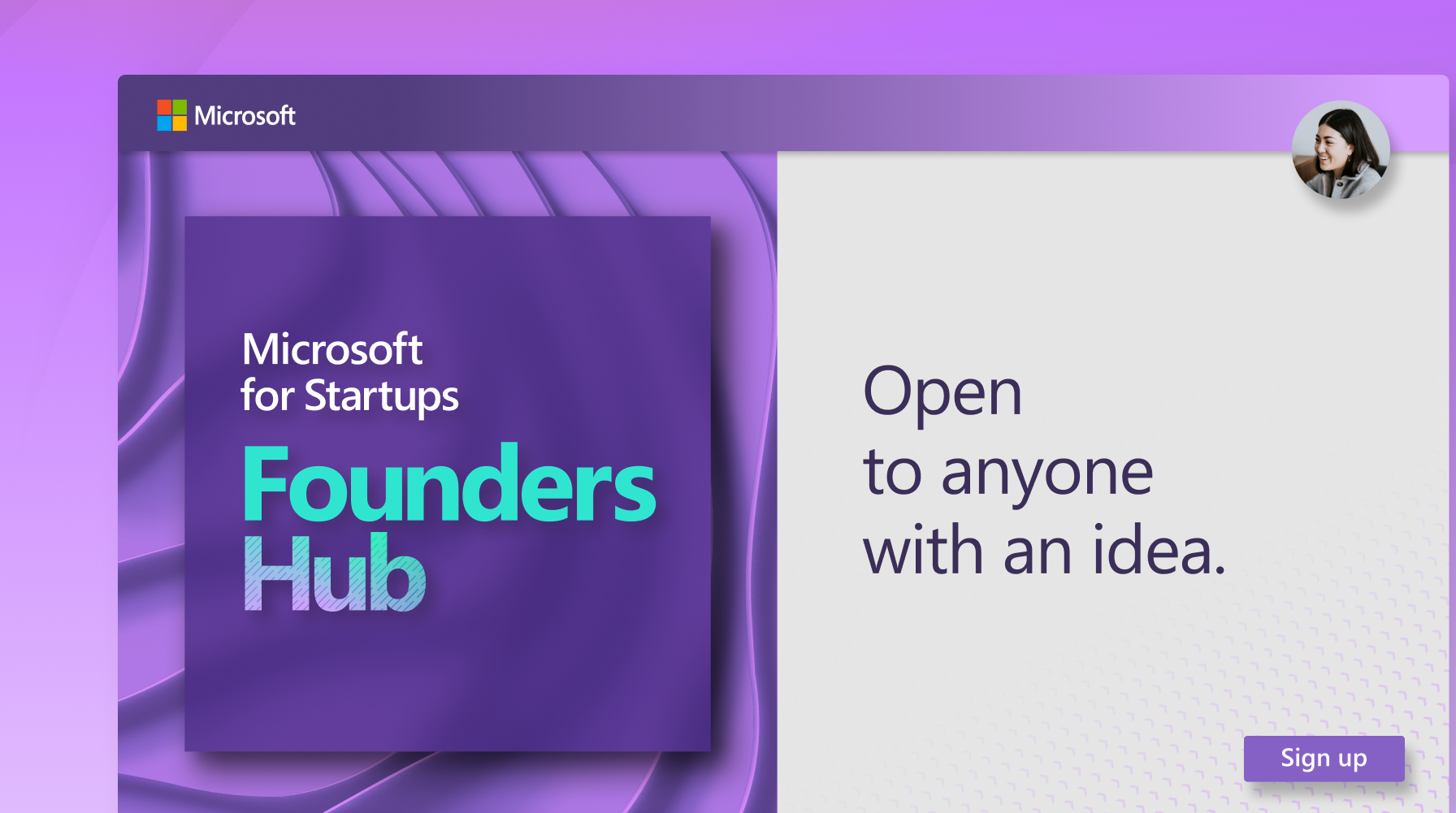 Screenshot Microsoft for Startups Founders Hub