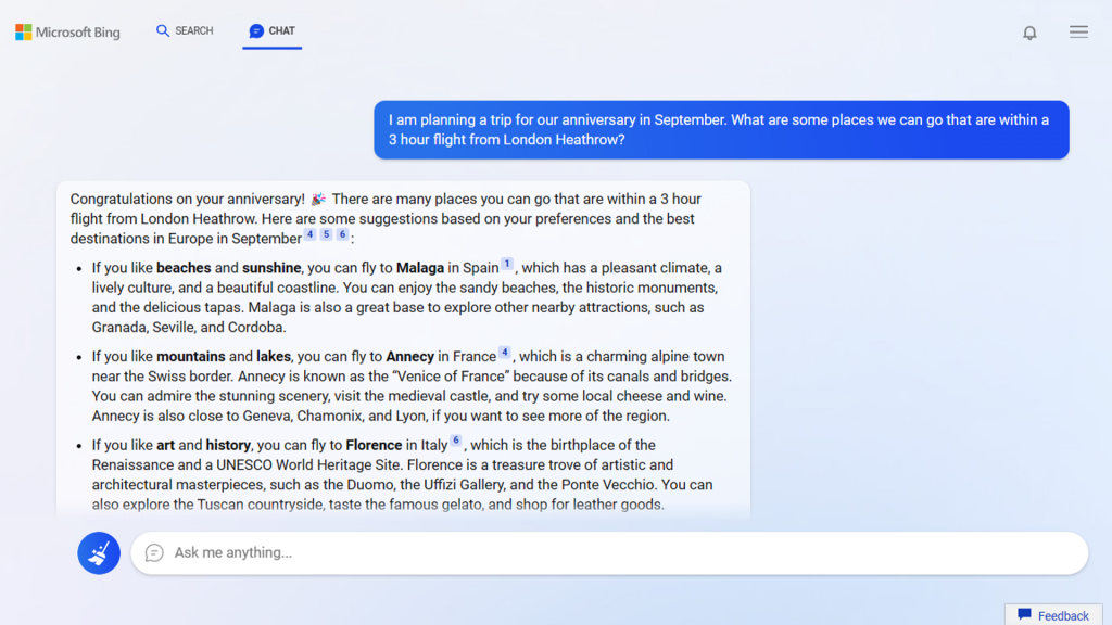 A Screenshot Of The Bing Chat