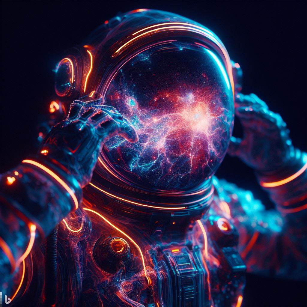 Colorful AI created image of astronaut.