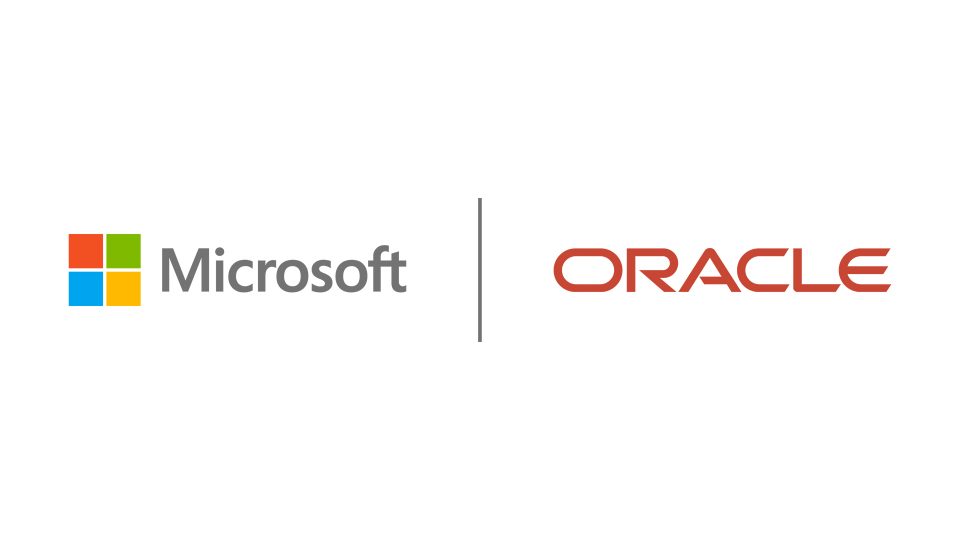 Logótipos da Microsoft e da Oracle
