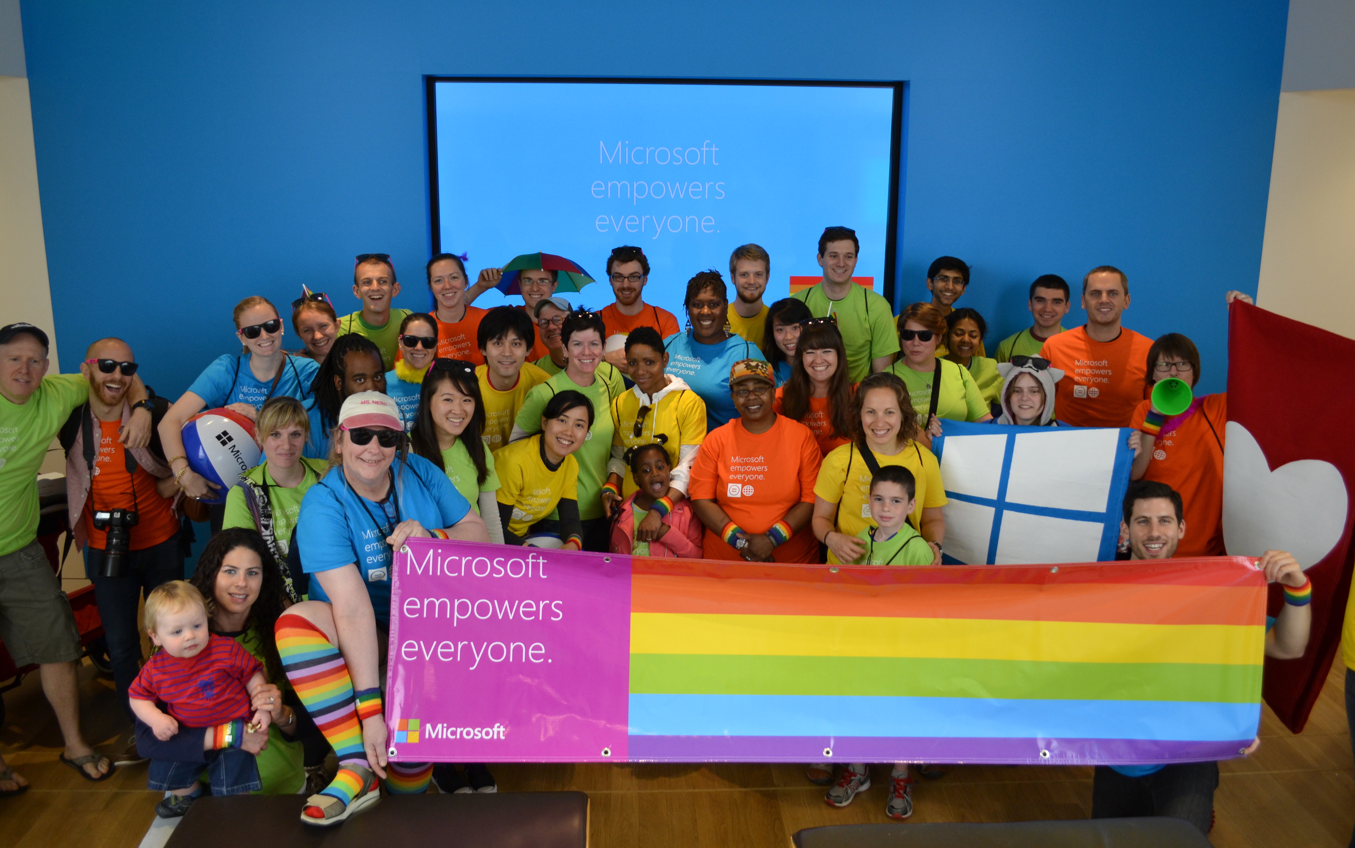 Microsoft marchers group photo