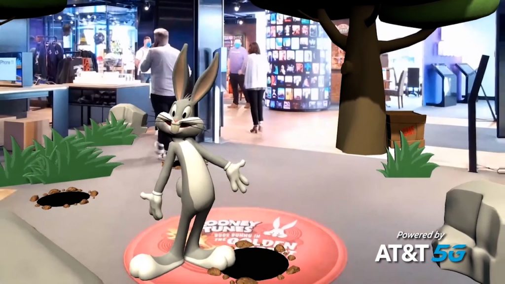 Visitors to the AT&T Experience Store in Dallas can interact with Bugs Bunny and other characters in augmented reality. Bugs speaks to customers using a synthetic voice created using Custom Neural Voice, a capability within Azure Cognitive Services. LOONEY TUNES and all related characters and elements© & ™ Warner Bros. Entertainment Inc. (s21).
