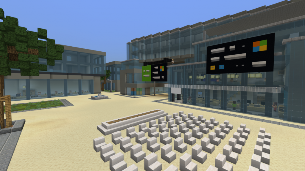 Minecraft image of Microsoft campus