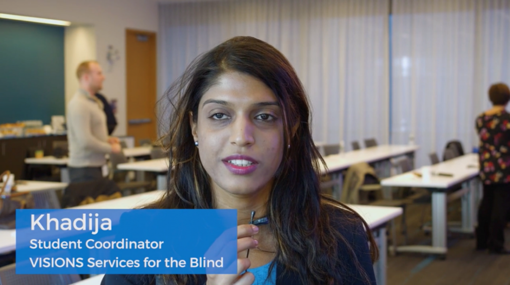 An image of Khadija, Student Coordinator of VISIONS Services for the Blind