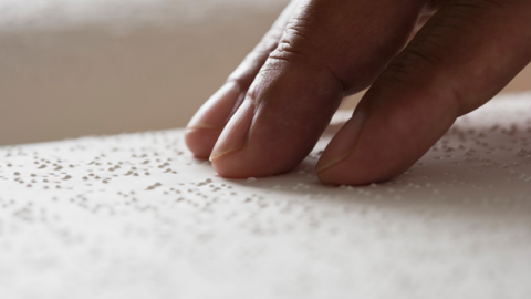 Fingers on braille