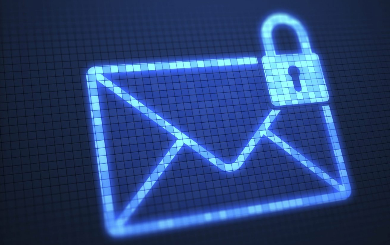 Illustration showing lock on an email