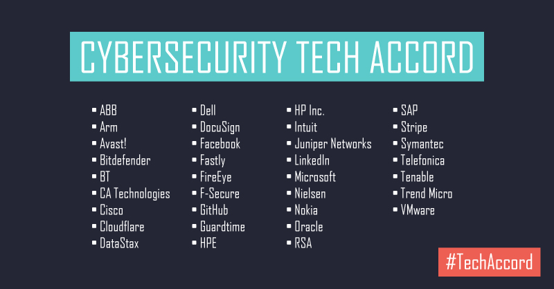 List of companies that signed Cybersecurity Tech Accord
