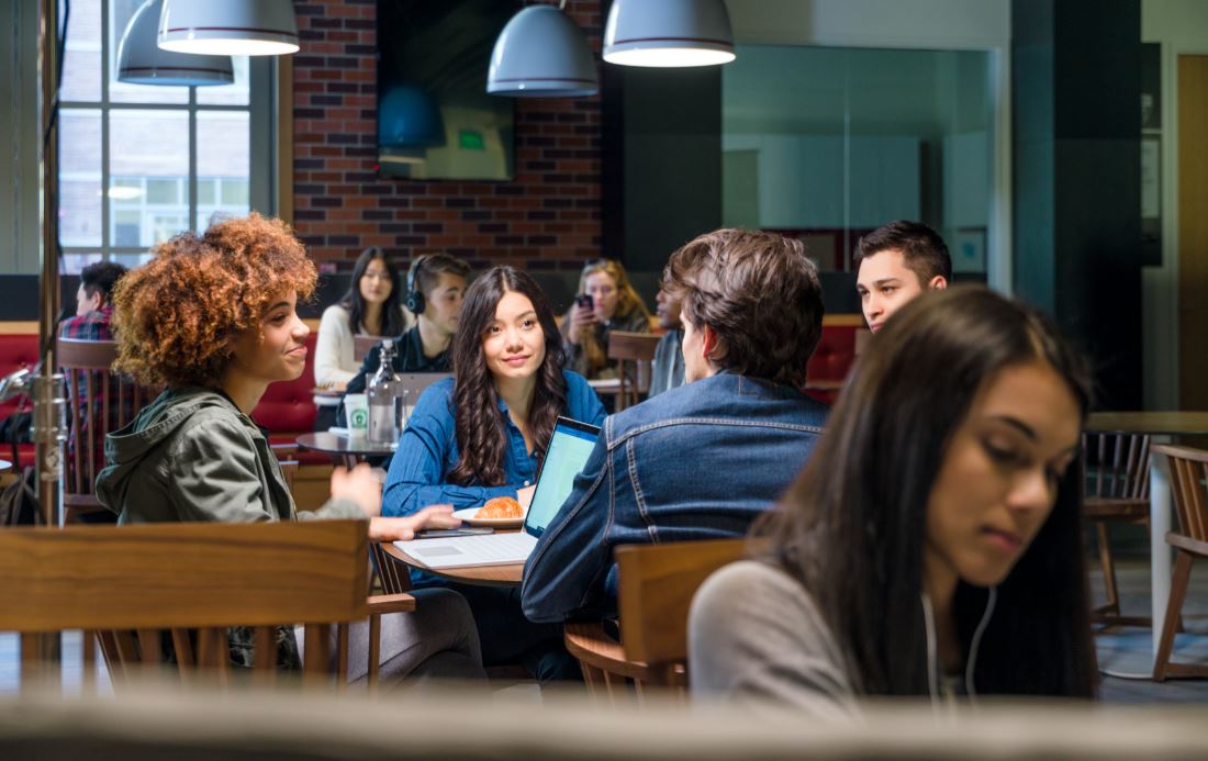 Students in a coffee shop