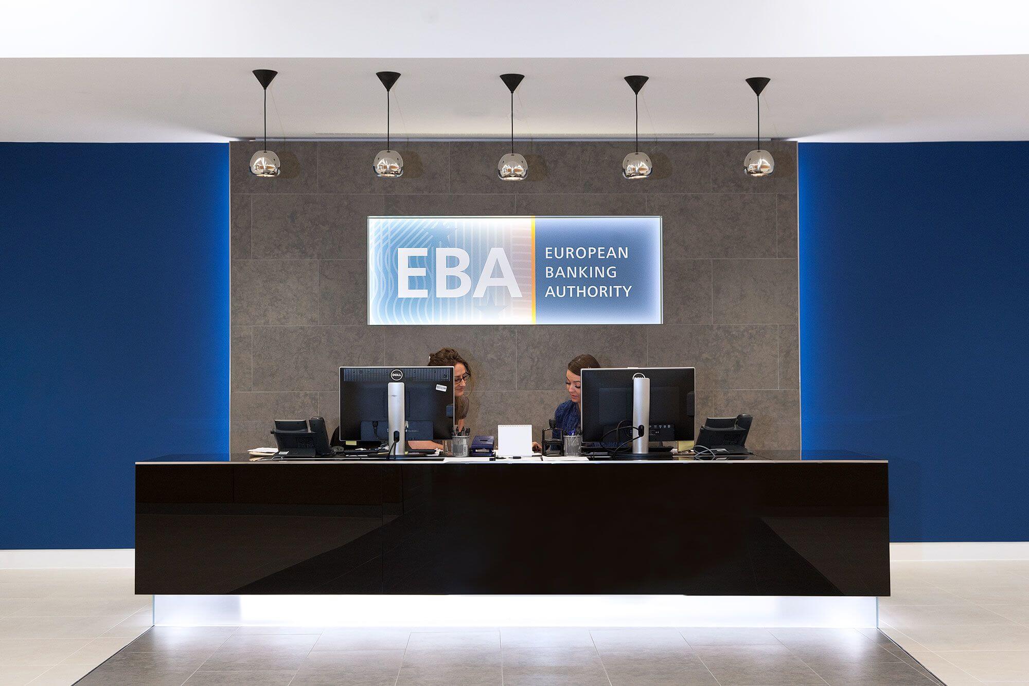 Two people at European Banking Authority office