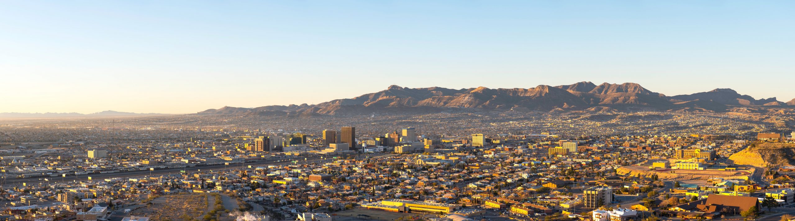 Early morning Panorama of El Paso and Ciudad de Juarez