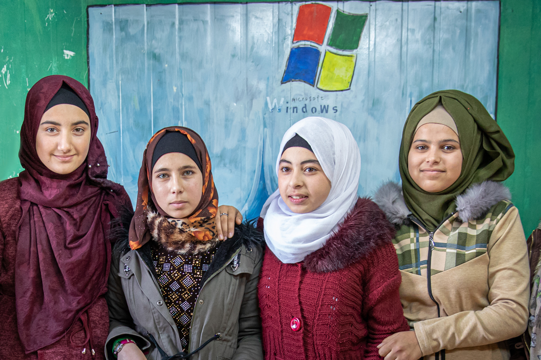 Members of the computing class in the Zaatari refugee camp