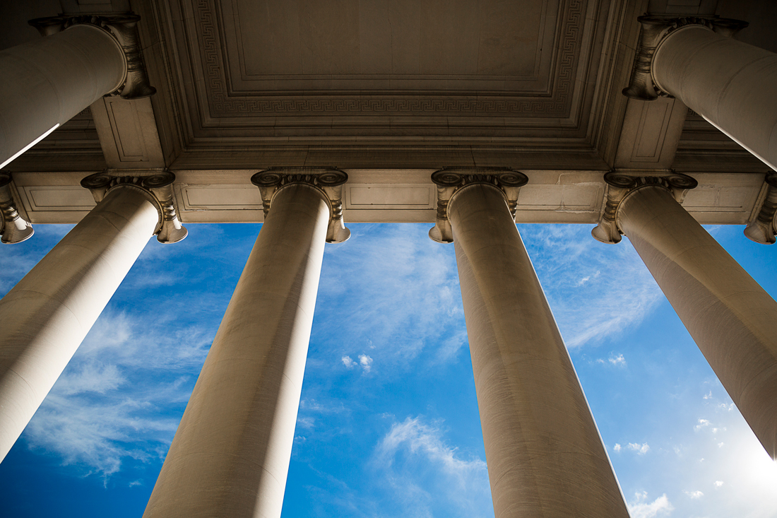columns and blue sky