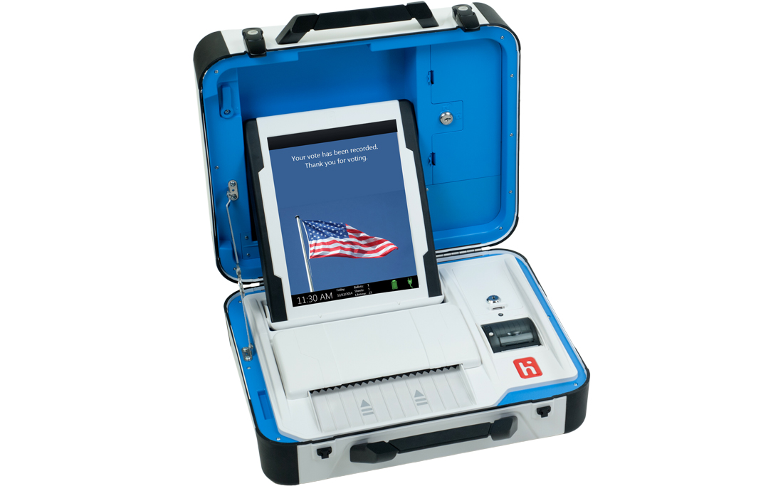 a Hart vote scanning machine