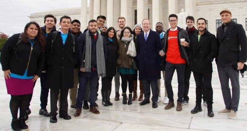 Microsoft employees at the Supreme Court in November 2019.
