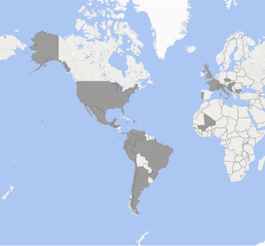Countries in which Nickel has been active