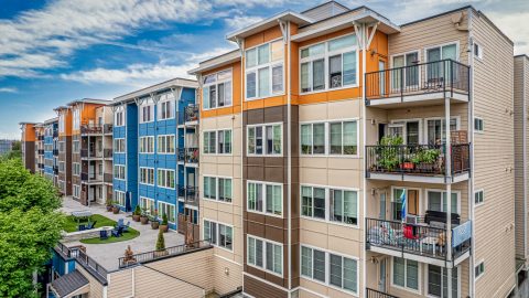 Colourful housing development in Washington state