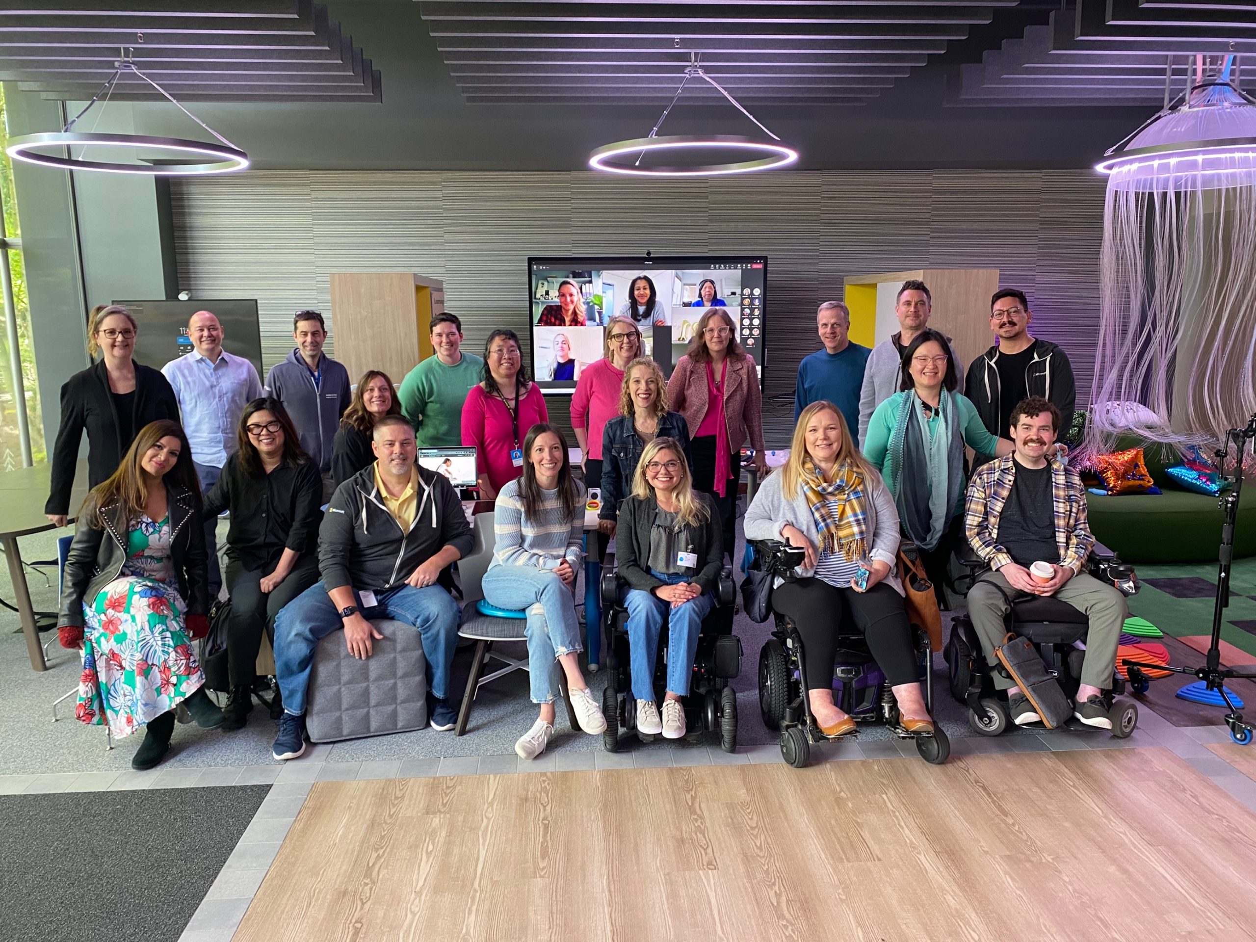 Image of the Microsoft Accessibility Team in the new Inclusive Tech Lab at Microsoft HQ