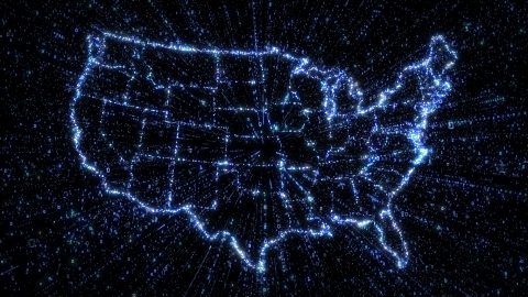 A digital map of the US