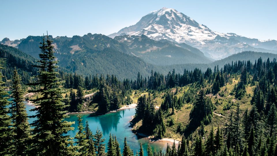 a scenic view of Mt Rainier