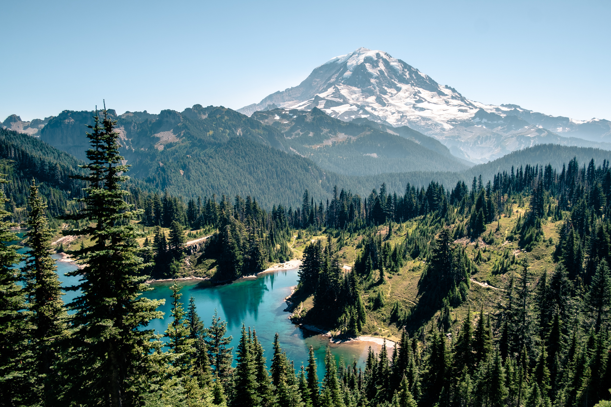a scenic view of Mt Rainier