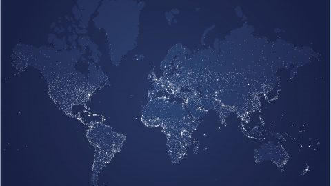 a map of the world highlighting data centers