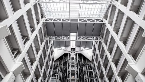 abstract view of the inside of an office block