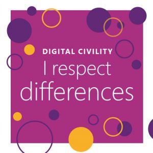 Sticker that says Digital Civility I respect differences